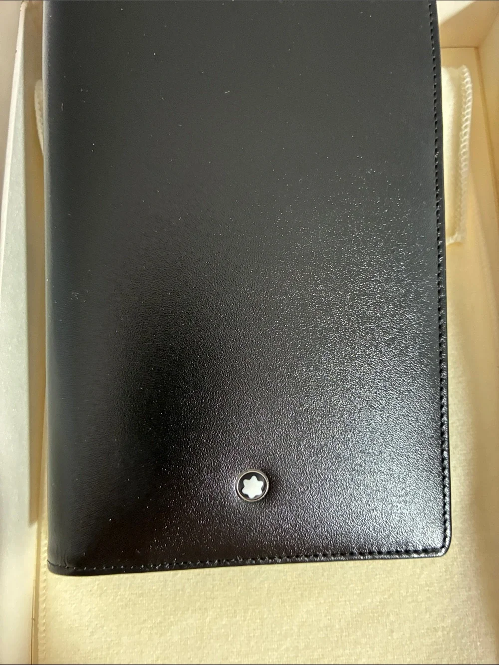 Montblanc Black Leather Long Billfold with Signature Star Emblem